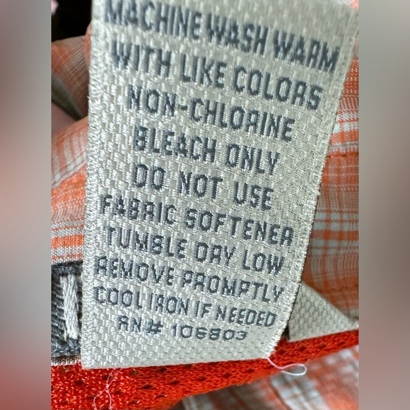 Duluth Trading Sidewinder Plaid Button Up Shirt Orange Roll Tab Outdoor Small - Picture 9 of 9